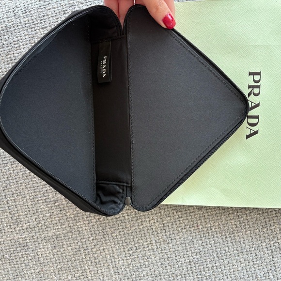 Prada Beauty Pink Triangle Makeup Pouch Crossbody Bag Clutch - Picture 7 of 9